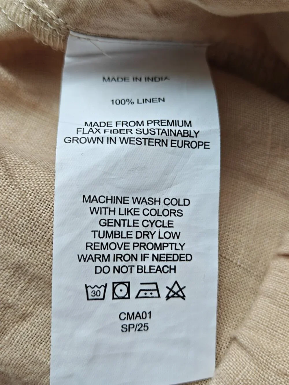 QUINCE 100% European Linen Pants Beige Size Large